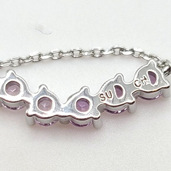 Sterling Silver amethyst necklace. - Picture 5 of 9